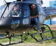 Secretário da Segurança Pública realiza voo especializado com a PCPR no Litoral