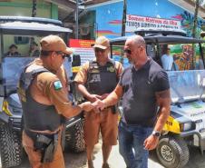 Polícia Militar recebe dois UTVs elétricos para reforço do policiamento na Ilha do Mel