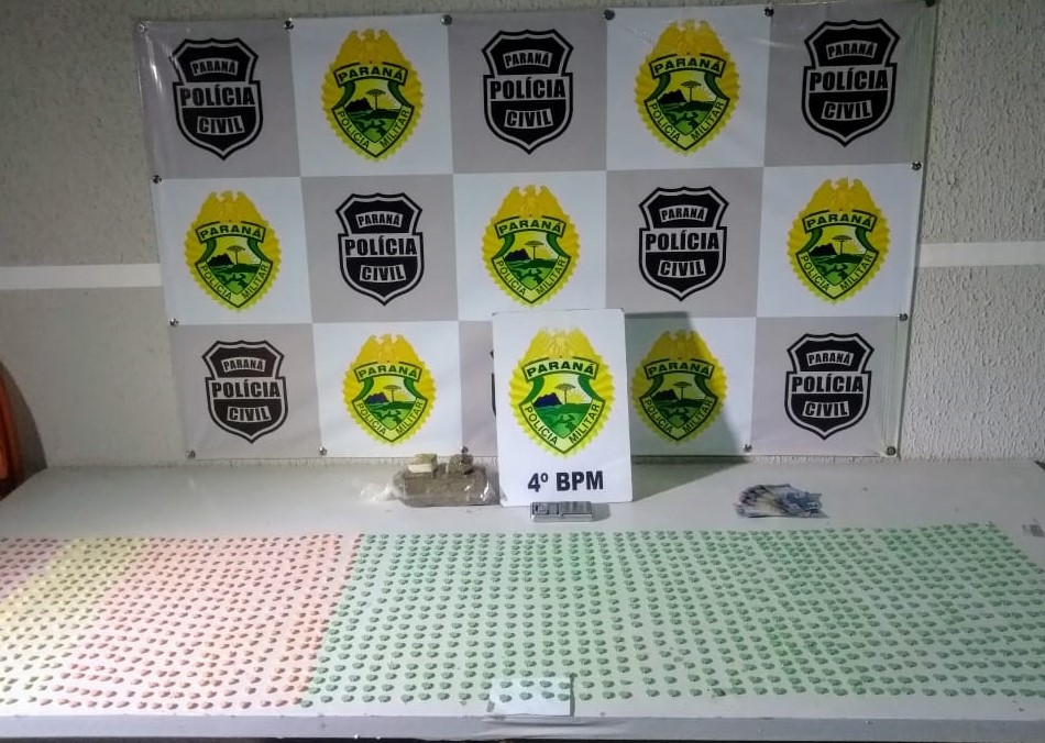 Em Maringá (PR), PM apreende quase 12 quilos de haxixe e 1,5 mil comprimidos de ecstasy