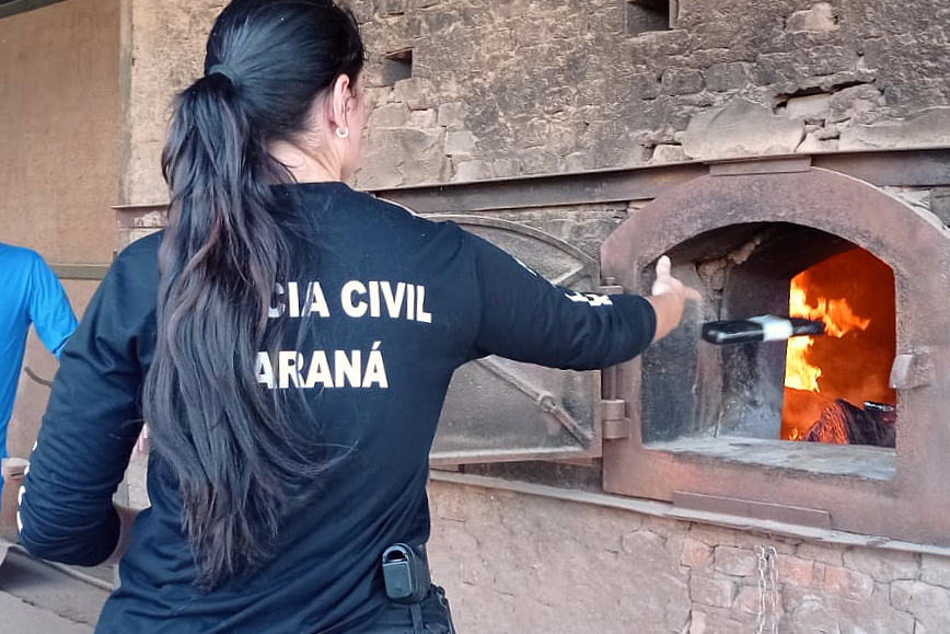 Policial civil joga droga em forno aceso
