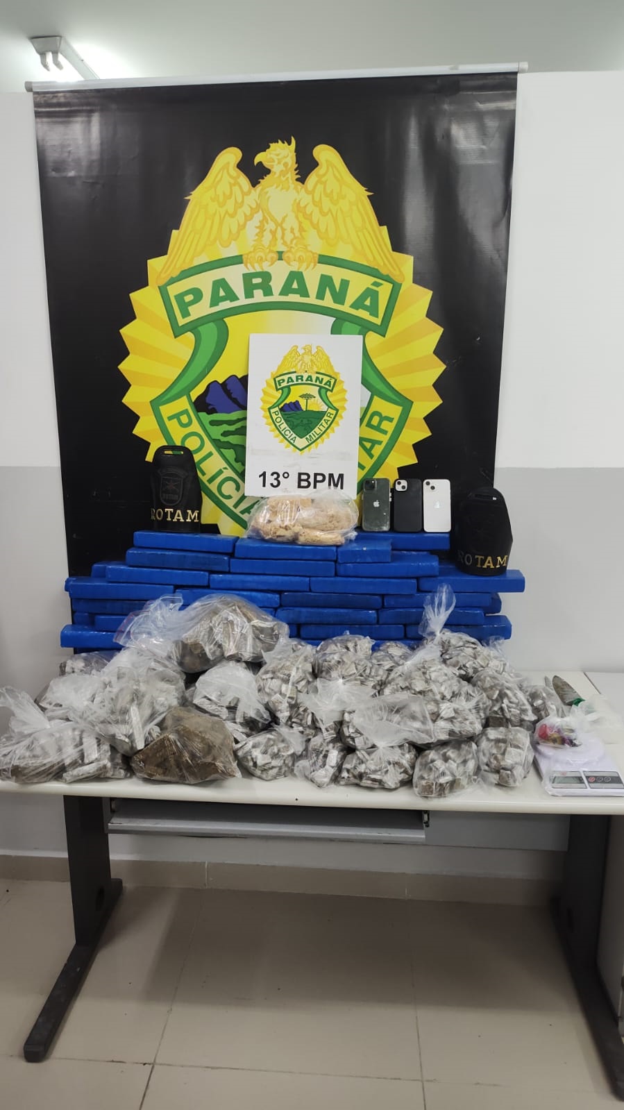 ROTAM apreende quase 80 kg de drogas em Curitiba