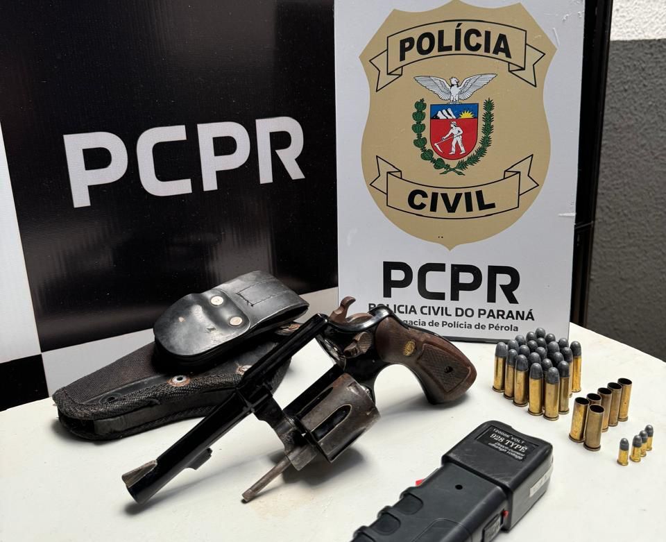 PCPR e PMPR apreendem arma de fogo durante investigação de furto em Pérola