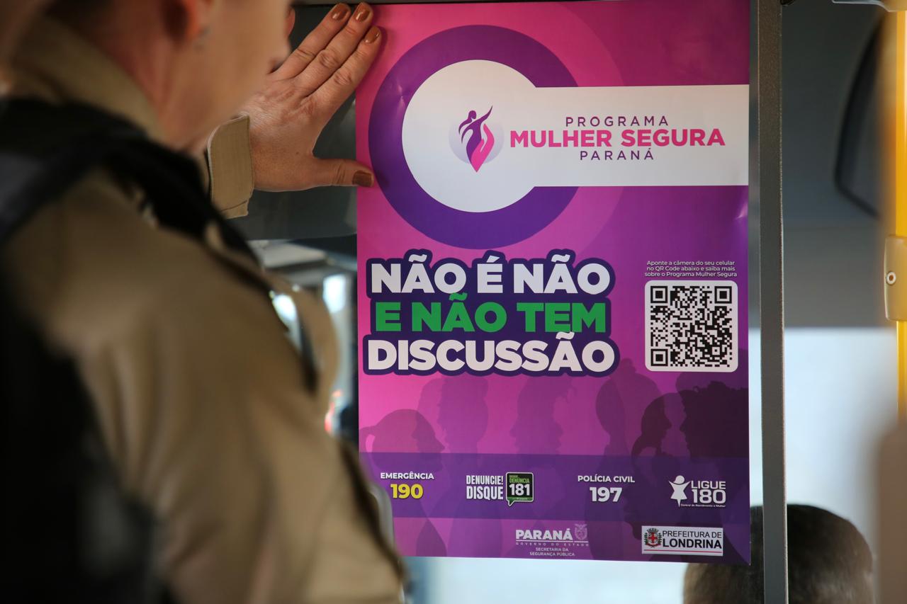 Projeto Mulher Segura é reforçado com ação no transporte coletivo de Londrina
