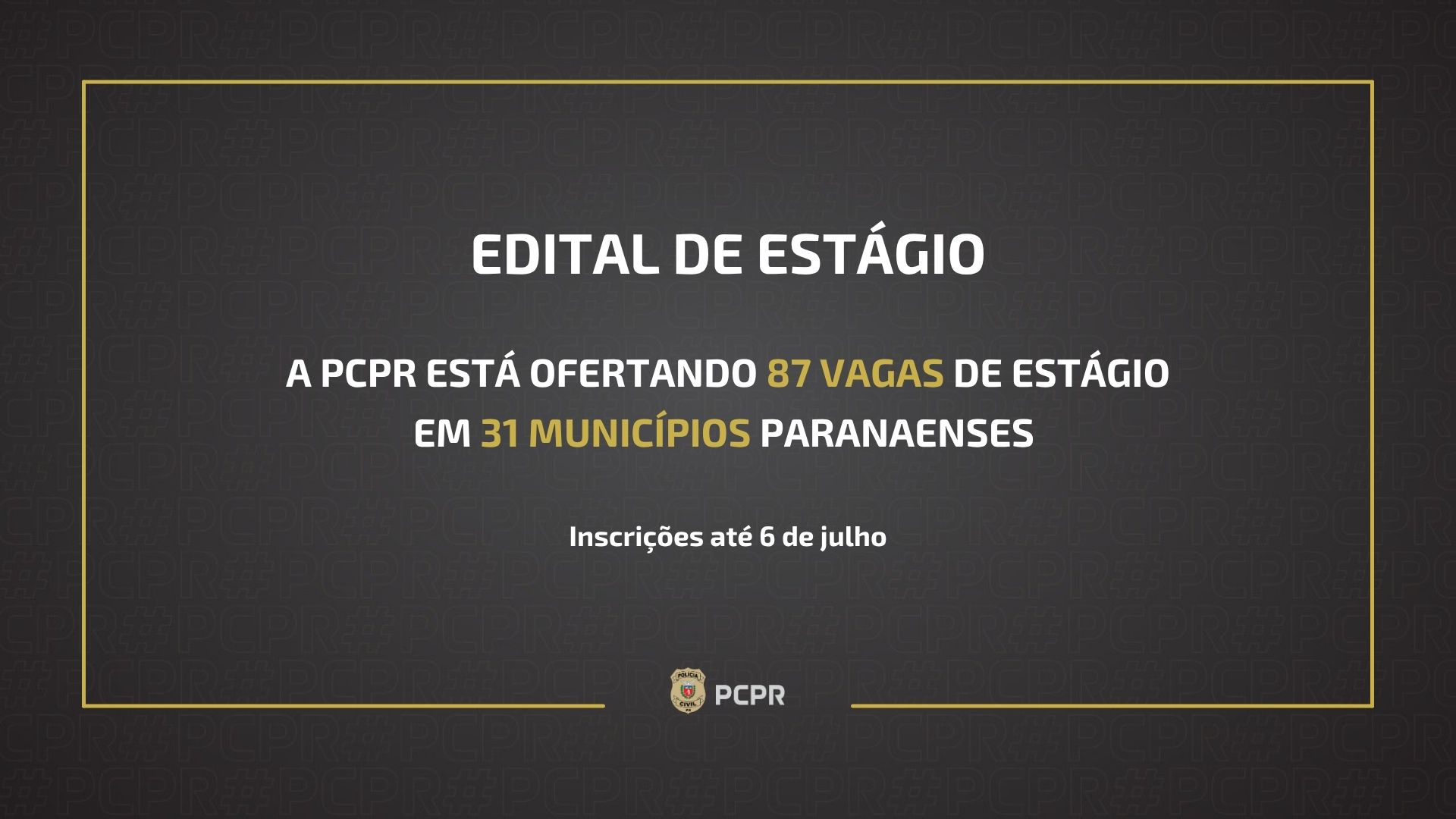PCPR oferta 87 vagas de estágio em 31 municípios paranaenses