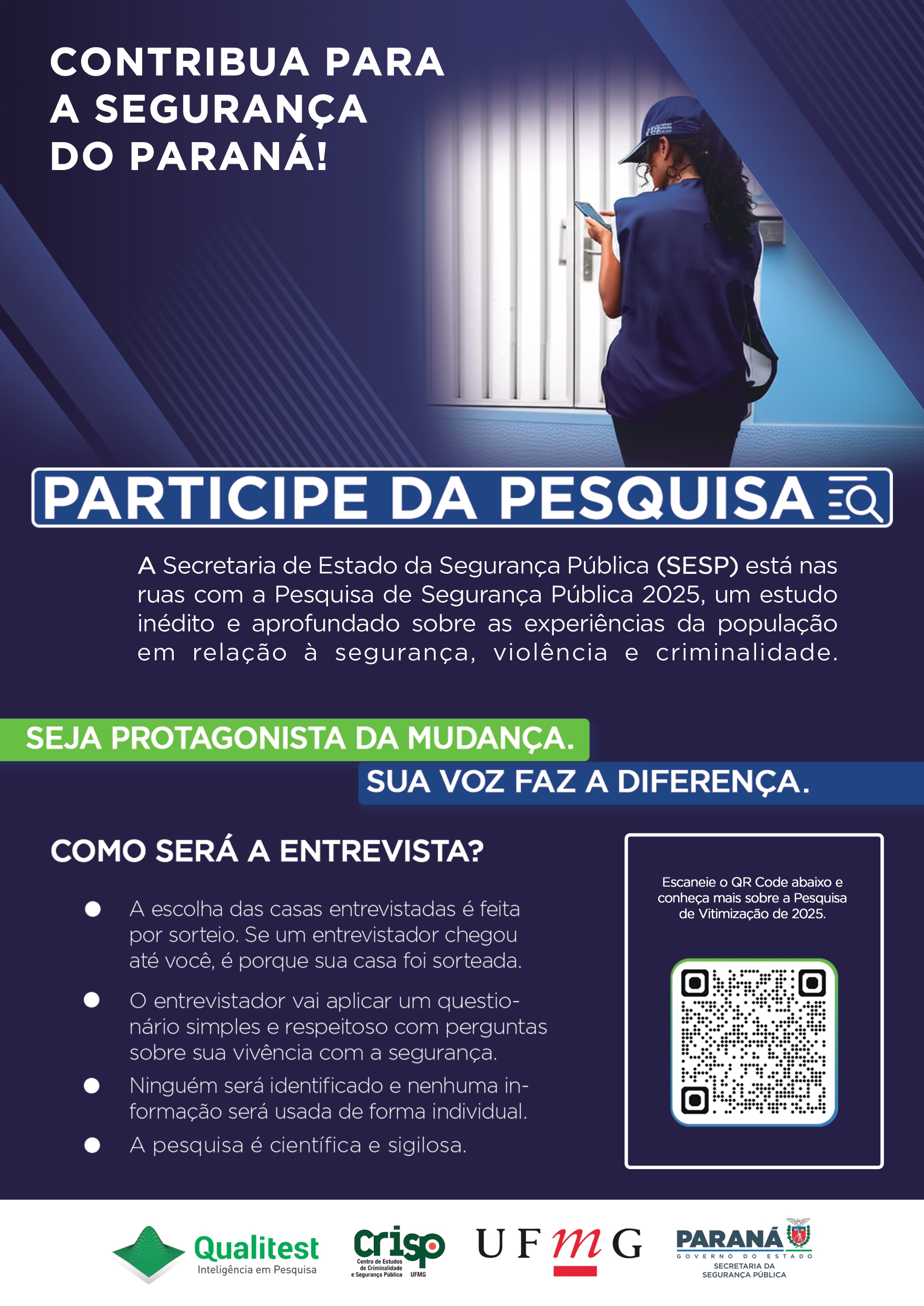 Pesquisa Sesp percorre estado para compreender percepção de segurança dos paranaenses