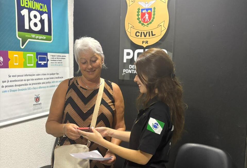PCPR restitui ao real proprietário aparelho celular perdido em Pontal do Paraná