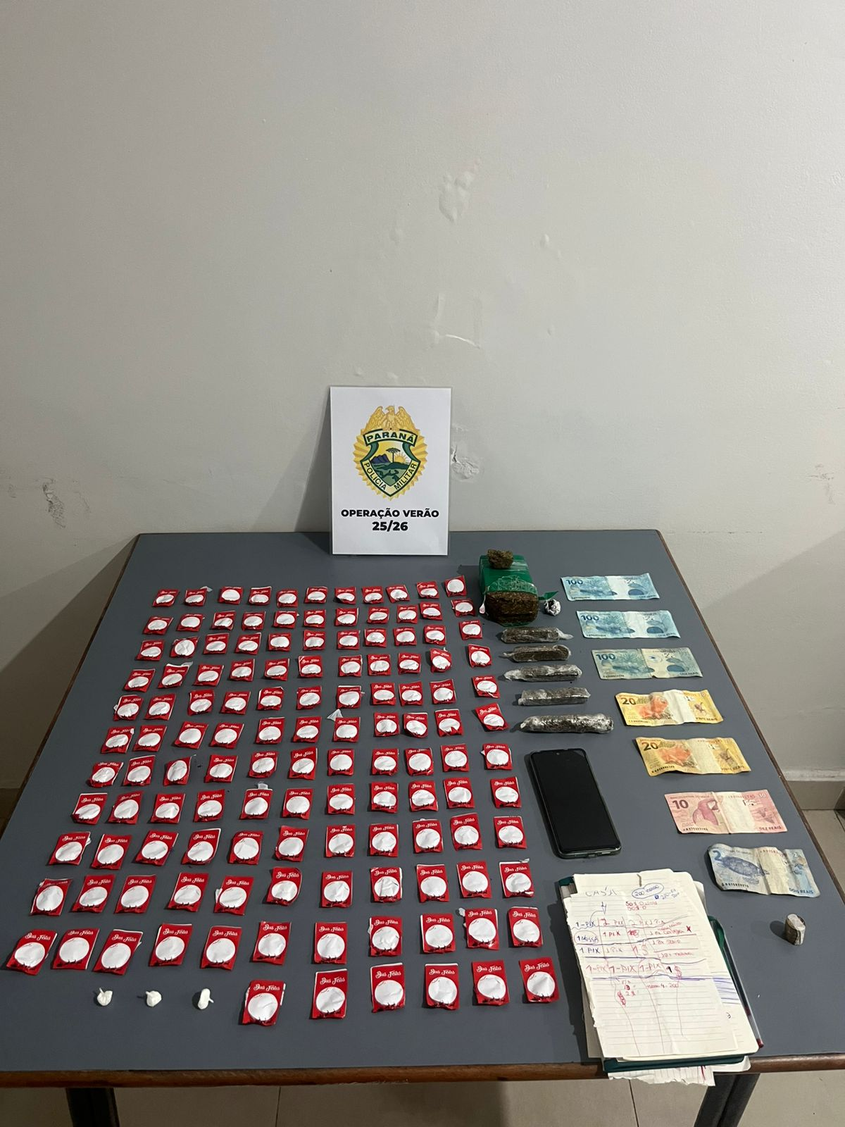 PMPR prende sete pessoas por tráfico de drogas durante a Operação Verão em Guaratuba