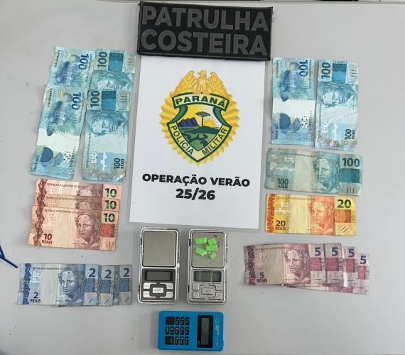 PMPR prende suspeito e apreende materiais ilícitos na Ilha do Mel