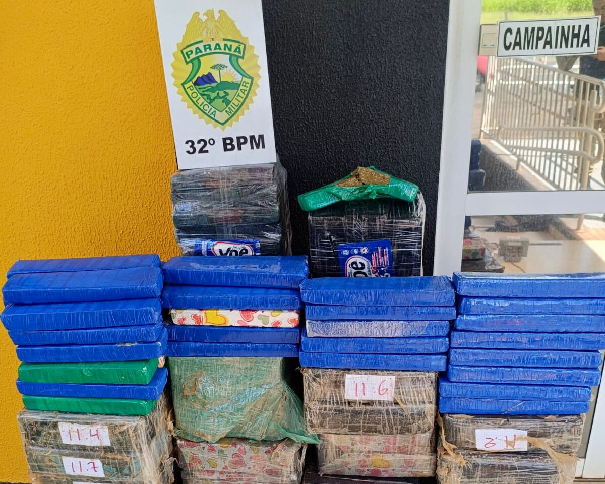PMPR apreende 505 kg de maconha na PR-317, em Floresta, na região Norte