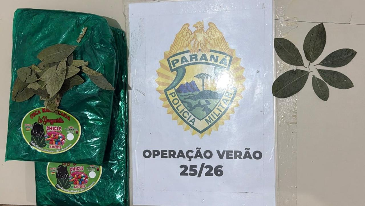 PMPR prende dois homens por posse de folhas de coca na orla de Guaratuba