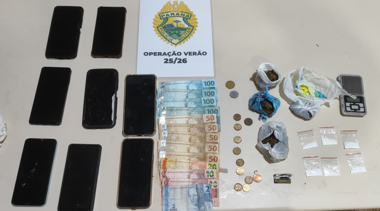 PMPR prende cinco pessoas por tráfico de drogas em Pontal do Paraná