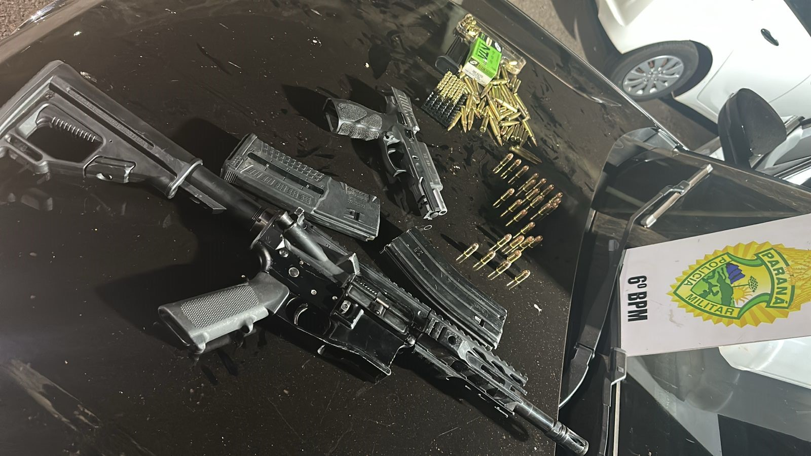 PMPR prende homem e apreende fuzil, pistola e munições após abordagem em Matelândia