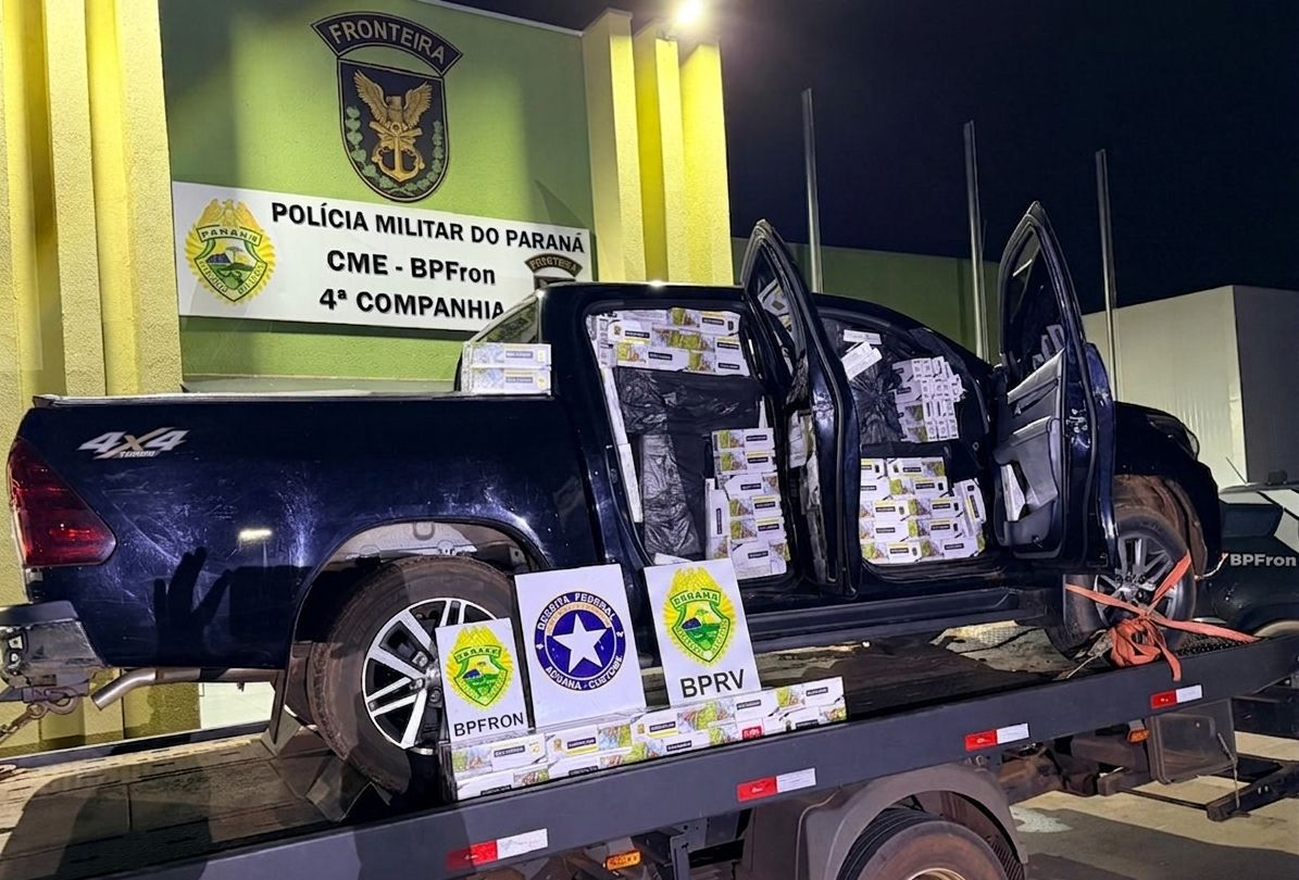 PMPR apreende carga contrabandeada e recupera veículo furtado em Umuarama