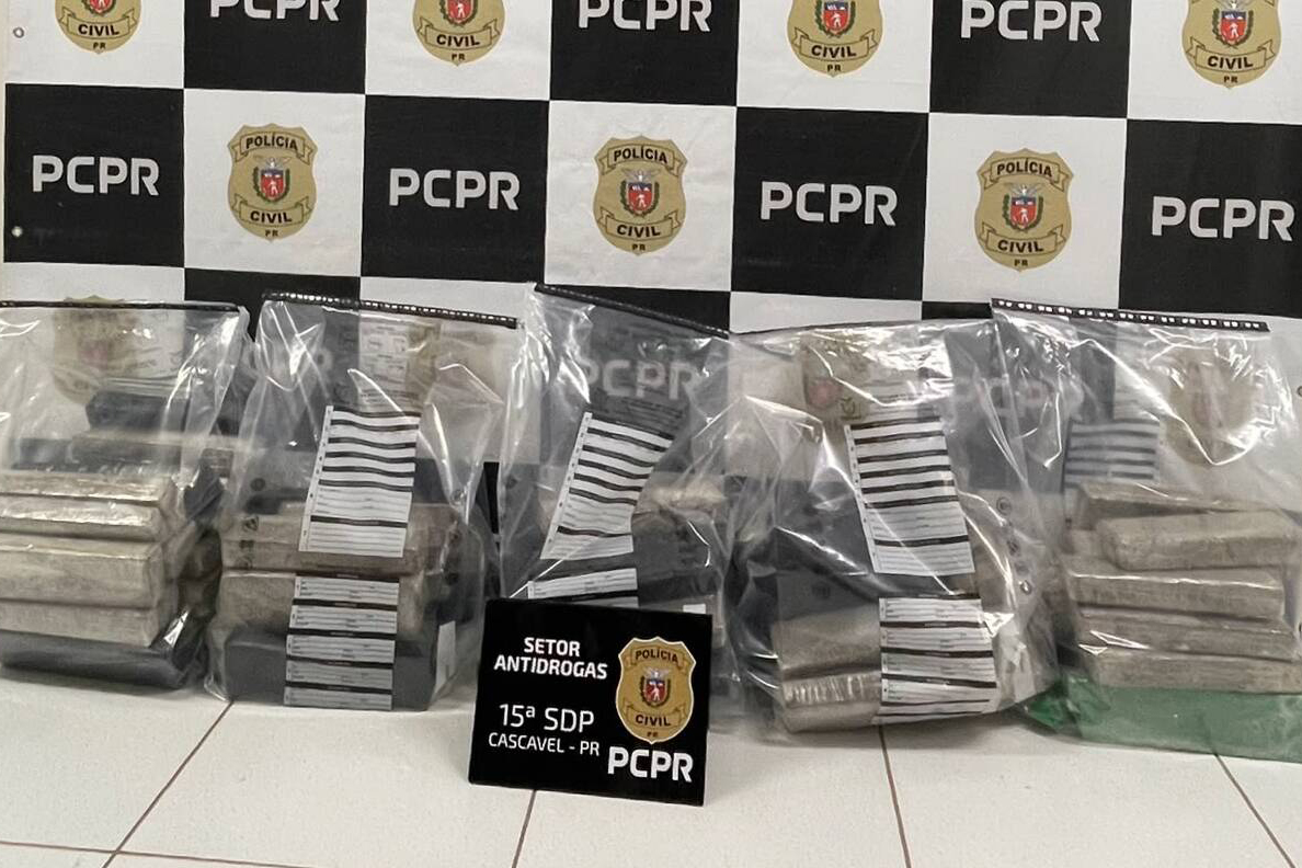 Em segunda fase de operação, PCPR intercepta mais 73 quilos de maconha em Cascavel