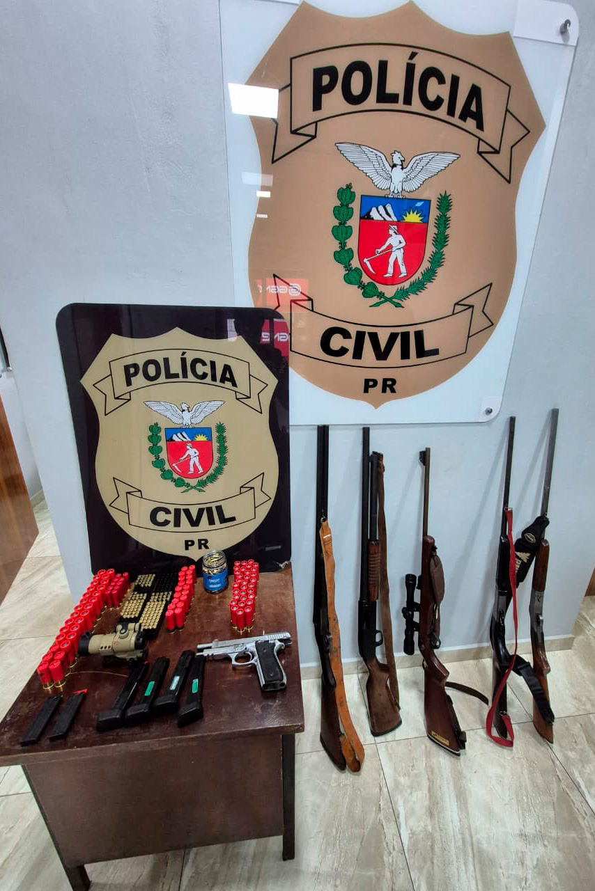 PCPR prende seis e apreende arsenal durante operação contra comércio ilegal de armas