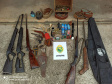  Oito armas são apreendidas e três pessoas são encaminhadas no Sudeste do estado pela PM em situações distintas 