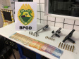 Em Piraquara, PM faz operação contra o tráfico de drogas e jogos de azar e apreende três armas