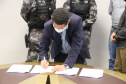 Assinatura de termo entre SESP, BOPE e prefeitura de Piraquara
