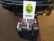 No Oeste do estado, PM apreende sete malas carregadas com cigarros contrabandeados