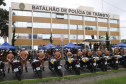 Batalhão de Trânsito completa 70 anos e recebe 45 novas motocicletas durante solenidade em Curitiba
