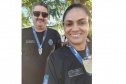 Policiais com medalhas recebidas na Paralimpíadas
