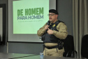 Policiais militares que atuam na Capital participam de palestra sobre o combate à violência contra a mulher