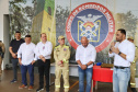 Posto de bombeiro militar de Santa Helena recebe novo caminhão auto bomba tanque