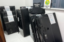 PCPR e PMPR apreendem mais de 100 TVs provenientes de estelionato em Matinhos
