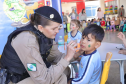 PMPR realiza brincadeiras e pintura de rosto em escolas de Rio Bonito do Iguaçu