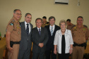 Comandante Geral Cel. Marcos Teodoro Scheremeta, delegado-geral Marcus Vinicius Michelotto, Djalma de Almeida Cesar, secretário da segurança Reinaldo de Almeida Cesar, Alina de Almeida César e Cel. Czewomka