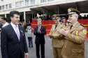 Governador Beto Richa participa da solenidade em comemoração aos 99 anos do Corpo de Bombeiros do Paraná e é homenageado com a outorga Medalha Presidente Carlos Cavalcanti de Albuquerque, no quartel do Corpo de Bombeiros.Curitiba, 10/10/2011