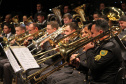 Apresentação da Banda da Polícia Militar do Paraná no Teatro Guaíra em comemoração aos 162 anos da corporação.