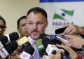 Secretário da Segurança Pública, Wagner Mesquita, durante coletiva de imprensa sobre a morte do estudante na Escola Estadual Santa Felicidade.Curitiba, 24/10/2016.Foto: Arnaldo Alves/ANPr