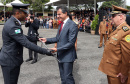 Governador Beto Richa, acompanhado do secretário da Segurança Pública,Wagner Mesquita; do comandante geral da Polícia Militar, coronel Maurício Tortato; do comandante da Academia Policial Militar do Guatupê, tenente coronel Mauro Celso Monteiro, participa da formatura de novos oficiais da Polícia Militar do Paraná.São José dos Pinhais, 16/12/2016.Foto: Orlando Kissner/ANPr