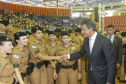 Governador Beto Richa acompanhado pelo secretário de segurança pública, Wagner Mesquita e demais autoridades, participa da formatura da turma do curso de formação de soldados PM/BM 2016/2017.Londrina, 10/01/2017Foto: Júlio Cesar Souza / ANPr