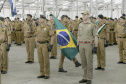 Gov. Beto Richa acompanhado pleo secretário de segurança pública, Wagner Mesquita e demais autoridades, participa da formatura da turma do curso de formação de soldados PM/BM 2016/2017.Cascavel, 11/01/2017Foto: Julio Cesar Souza / ANPr