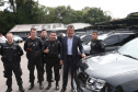O governador Beto Richa e o secretário estadual da Segurança Pública e Administração Penitenciária, Wagner Mesquita, entregam mais 160 pistolas da marca Glock para a Polícia Civil e 45 viaturas para o Departamento Penitenciário do Paraná (Depen).  As entregas fazem parte do programa Paraná Seguro da Secretaria de Segurança Pública e Administração Penitenciária.Curitiba, 10/04/2017.Foto: Orlando Kissner/ANPr