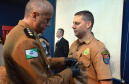 O 23º Batalhão de Polícia Militar (23º BPM) comemorou nesta terça-feira (06) seu 5º aniversário, com a entrega de medalhas de Mérito Policial Militar de Prata e Bronze, da medalha Guardiães da CIC e da medalha Menção Honrosa do Mérito Pessoal. A solenidade foi na sede da unidade, na Cidade Industrial de Curitiba (CIC). Curitiba, 06/06/2017.Foto: Soldado Feliphe Aires