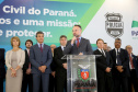 O governador Beto Richa participou nesta terça-feira (26), no Palácio Iguaçu, em Curitiba, da solenidade que comemora os 164 anos da Polícia Civil do Paraná e destacou os investimentos do Governo do Estado na corporação. Curitiba,26/09/2017 Foto:Jaelson Lucas / ANPr