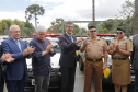 Governador Beto Richa entrega 40 novas viaturas para a Polícia Militar e outras dez para a Polícia Científica, além de um helicóptero para operações aéreas