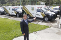 Governador Beto Richa entrega 40 novas viaturas para a Polícia Militar e outras dez para a Polícia Científica, além de um helicóptero para operações aéreas