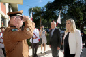 A governadora Cida Borghetti presidiu nesta quarta-feira (11) a solenidade em que a coronel Audilene Rosa de Paula Dias Rocha assumiu o comando-geral da Polícia Militar do Paraná. Ela substitui ao coronel Maurício Tortato e é a primeira mulher a assumir essa função. A solenidade aconteceu na Academia Policial Militar do Guatupê, em São José dos Pinhais. Curitiba.11/04/2018 Foto:Jaelson Lucas / ANPr
