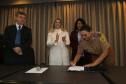Governadora Cida Borghetti confirmou a liberação de recurso federais para aquisição de viaturas para a Polícia Militar e para o Corpo de Bombeiros de Curitiba e Região Metropolitana e Litoral.Curitiba, 07/05/2018.Foto: Orlando Kissner/ANPr