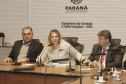 A governadora Cida Borghetti, assina autorização para licitação de compra de 30 motos para a Polícia Rodoviária Estadual e o lançamento do Programa Bateu. Na oportunidade entregou 8 motos para a Polícia Rodoviária do Paraná. Presentes: secretário de Segurança, del. Julio Reis, de Infraestrutura e Logística, Abelardo Lupion e a comandante-Geral da PMPr, cel Audilene, entre outros.Curitiba, 05-06-18.Foto: Arnaldo Alves / ANPr.