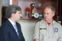 Secretario Reinaldo de Almeida Cesar e Major Luis Fernando Grunnt