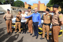 Governadora Cida Borghetti entrega viaturas para 9ª Companhia da Polícia Militar em Maringá, junto com a Comandante-geral da Policia Militar do Paraná, a coronel Audilene Dias Rocha.  -  Maringá, 30/11/2018Foto: Rogério Machado/SECS
