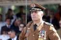 Governador Carlos Massa Ratinho Júnior participa da cerimônia de troca de comando da Polícia Militar do Paraná. O novo camandante-geral é o coronel Péricles de Matos. Ele substitui no cargo a coronel Audilene Dias Rocha.  -  Curitiba, 08/01/2019  -  Foto: José Fernando Ogura/ANPr