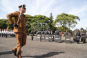 Governador Carlos Massa Ratinho Júnior participa da cerimônia de troca de comando da Polícia Militar do Paraná. O novo camandante-geral é o coronel Péricles de Matos. Ele substitui no cargo a coronel Audilene Dias Rocha.  -  Curitiba, 08/01/2019  -  Foto: José Fernando Ogura/ANPr