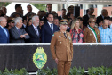 Governador Carlos Massa Ratinho Júnior participa da cerimônia de troca de comando da Polícia Militar do Paraná. O novo camandante-geral é o coronel Péricles de Matos. Ele substitui no cargo a coronel Audilene Dias Rocha.  -  Curitiba, 08/01/2019  -  Foto: José Fernando Ogura/ANPr