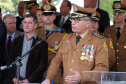 Governador Carlos Massa Ratinho Júnior participa da cerimônia de troca de comando da Polícia Militar do Paraná. O novo camandante-geral é o coronel Péricles de Matos. Ele substitui no cargo a coronel Audilene Dias Rocha.  -  Curitiba, 08/01/2019  -  Foto: José Fernando Ogura/ANPr